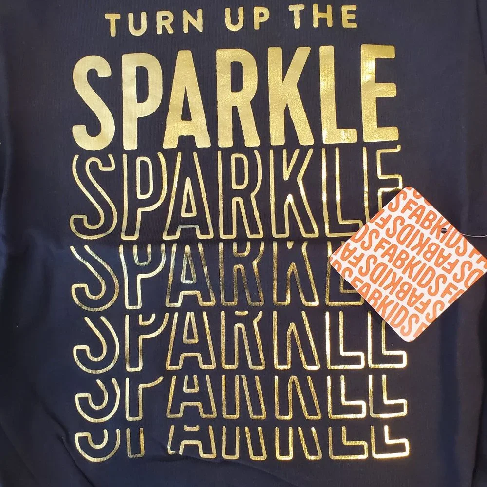 FabKIDS Girls Black Crewneck Longsleeve Crewneck Graphic Tee - Picture 2 of 6